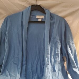 LOFT Blue Shawl Collar Cardigan Sweater
